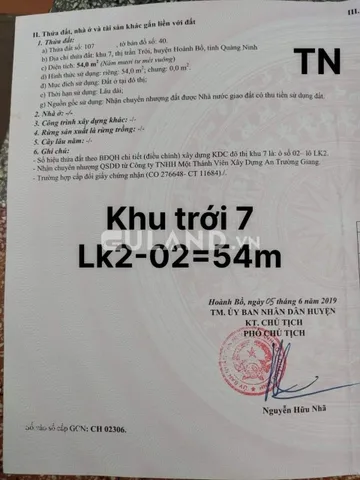 Dự Án Khu Trới 7 - Hoành Bồ