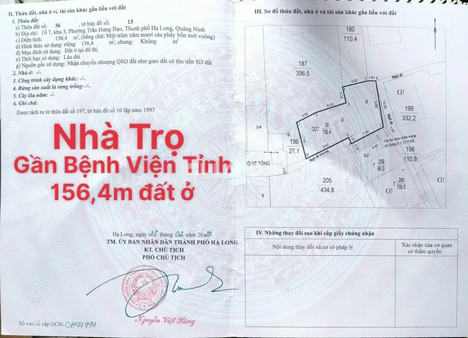 Bán Nhà Trọ Gần Bệnh Viện Tỉnh