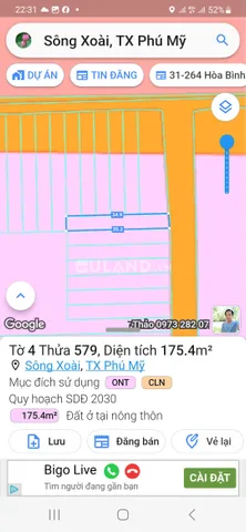 Bán đất mt đường nhựa thổ cư. Xã sông xoài