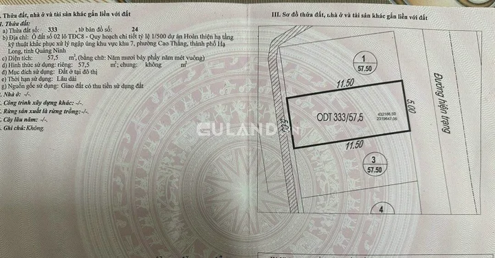 BÁN ĐẤT TĐC 8 LIDECO,CAO THẮNG,HẠ LONG,QUẢNG NINH