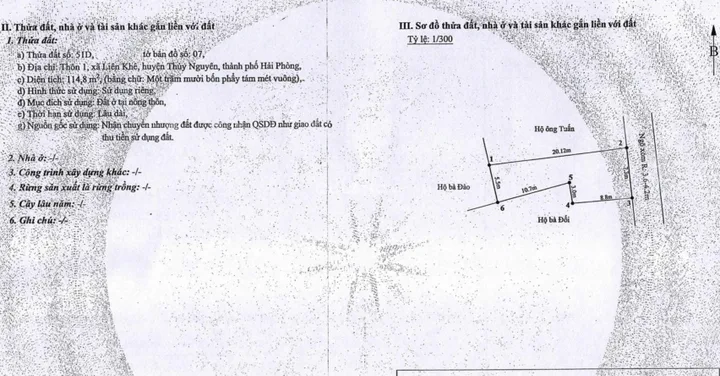 09.2026. bán đất Huyện Thủy Nguyên, xã Liên Khê, thôn 1,  hơn 71m2 , giá 550 triệu