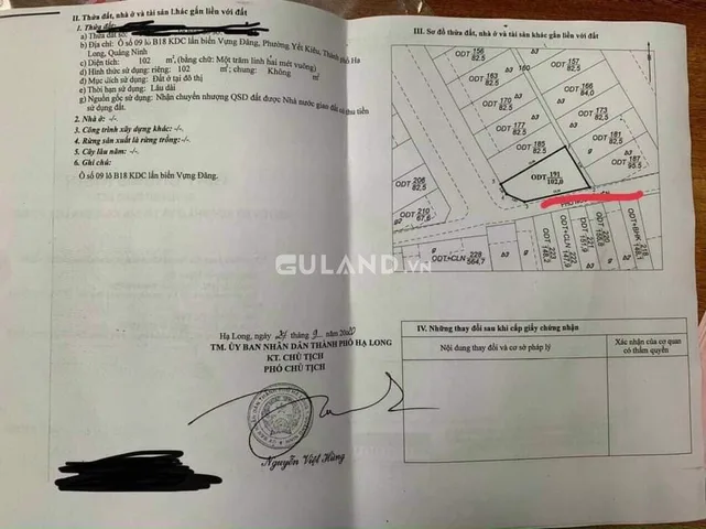 BÁN Ô ĐẤT GÓC KHU ĐÔ THỊ VỰNG ĐÂNG,YẾT KIÊU,HẠ LONG