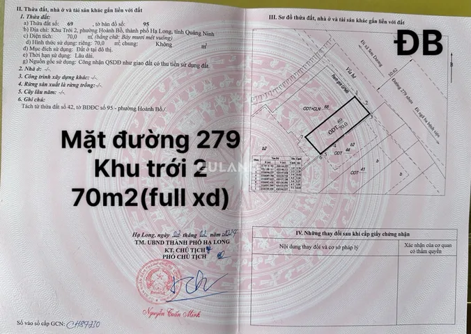 ĐẤT MẶT ĐƯỜNG QL 279
