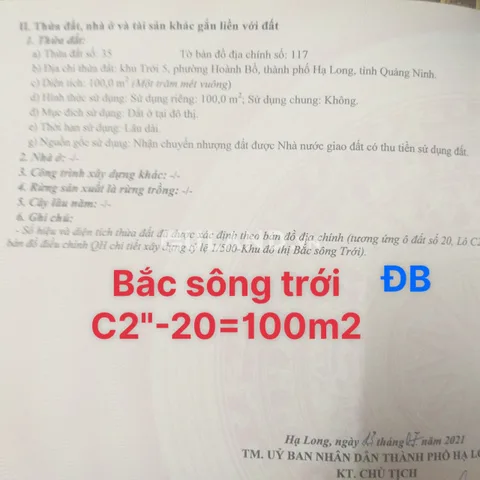 Bán đất 100m² 2.5 tỷ tại Phường Hoành Bồ Thành phố Hạ Long