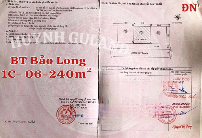DỰ ÁN BẢO LONG - HOÀNH BỒ