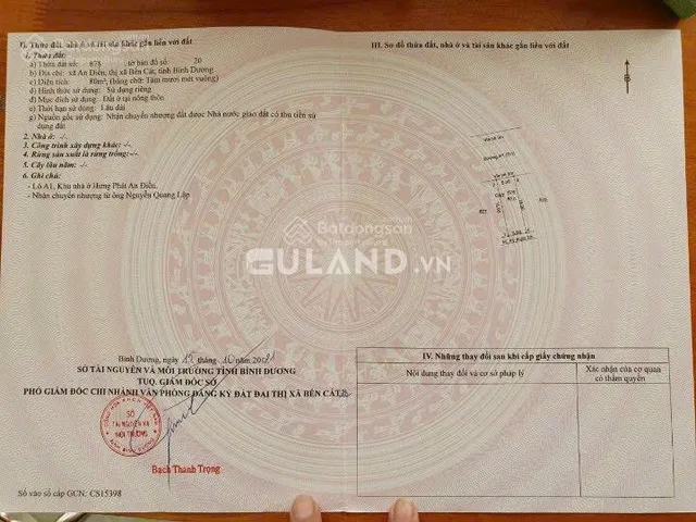 Chính chủ bán đất xã An Điền, Tp Bến Cát, Bình Dương