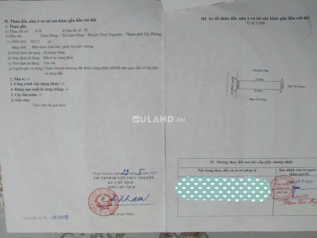 bán , 100.3m2 mặt đường 7m , giá 3,15 tỷ. Lâm Động. Thủy Nguyên. Hải Phòng. liên hệ 0362558882