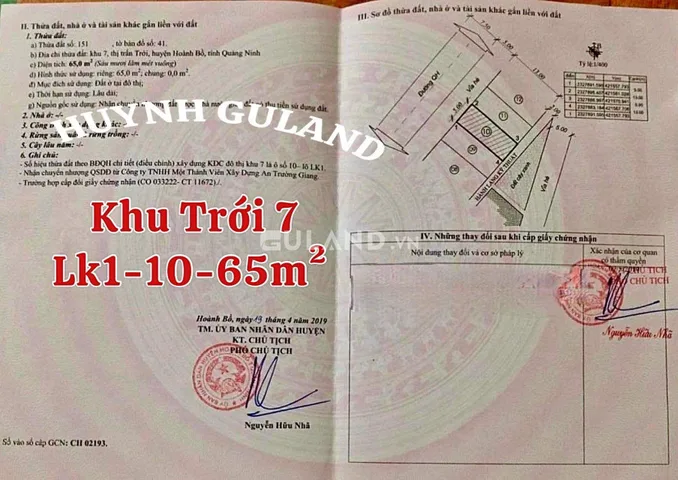 DỰ ÁN KHU TRỚI 7 - HOÀNH BỒ