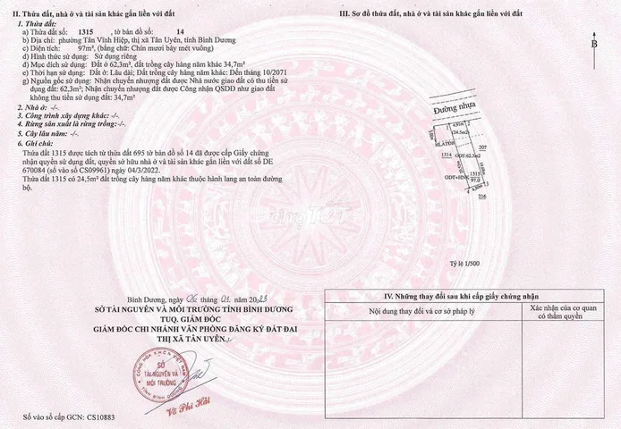Đất mặt tiền DX 06 Phường Tân Vĩnh Hiệp