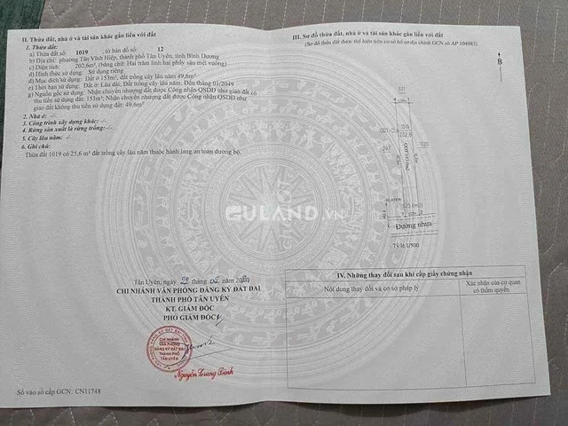 Ngộp nặng rồi khách ơi.Đất phường vĩnh tân.TP.Tân Uyên.giá siêu rẻ.