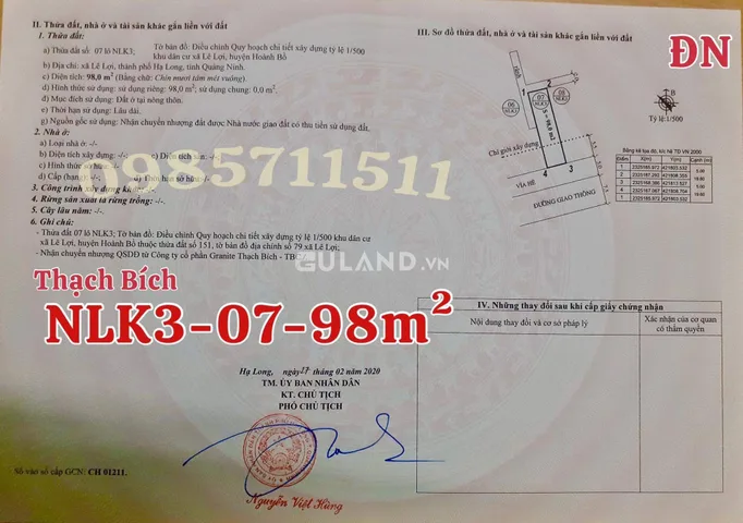 DỰ ÁN THẠCH BÍCH - HOÀNH BỒ
