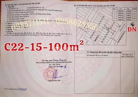 Bán đất 100m² 2.5 tỷ tại Phường Hoành Bồ Thành phố Hạ Long