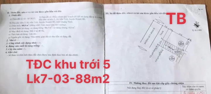 TĐC KHU TRỚI 5 - HOÀNH BỒ