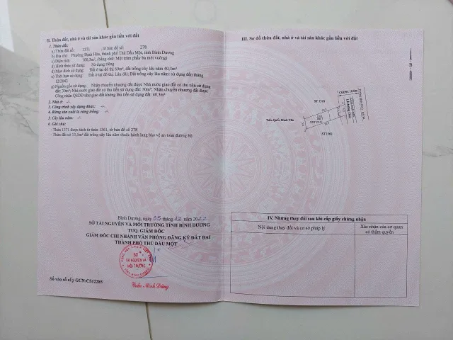 Bán lô đất mặt tiền đường Dx84 Thủ Dầu Một, Bình Dương Giá 2 tỷ 1