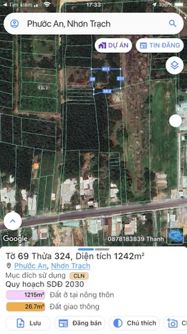 Kẹt tiền cần thanh ly lô đất đồng sở hữu tại xã Phước An, huyện Nhơn Trạch
