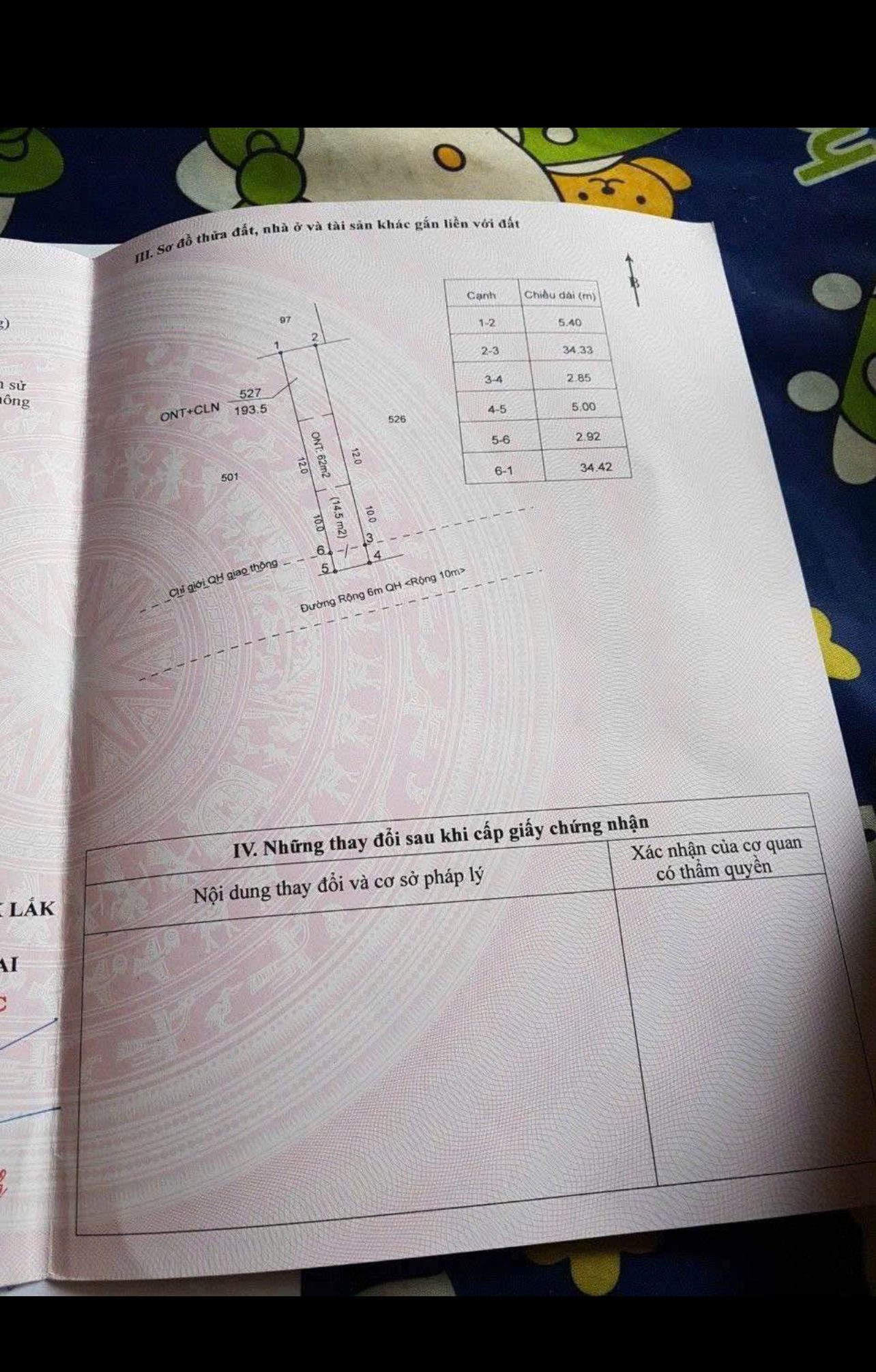 Bán đất 193.5m² có sẵn 60m² thổ cư ngang 5m giá 950 triệu tại Phường Tân An